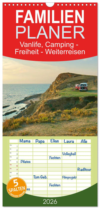 Vanlife, Camping - Freiheit - Weiterreisen (CALVENDO Familienplaner 2026)