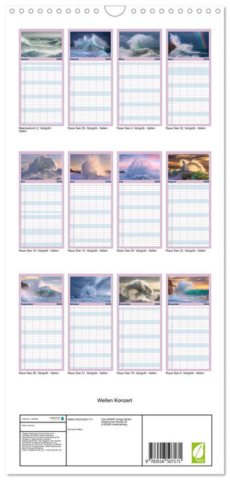 Wellen Konzert (CALVENDO Familienplaner 2026)