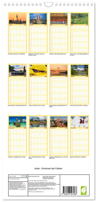 Asien - Kontinent der Farben (CALVENDO Familienplaner 2026)