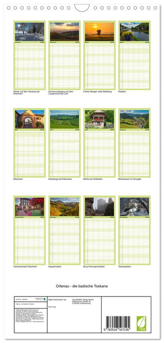 Ortenau - die badische Toskana (CALVENDO Familienplaner 2026)