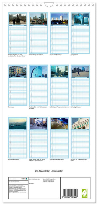 UB, Ulan Bator, Ulaanbaatar (CALVENDO Familienplaner 2026)
