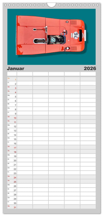 Legenden des Rennsports Historic Sports Cars 1960-1975 (CALVENDO Familienplaner 2026)