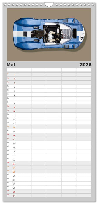 Legenden des Rennsports Historic Sports Cars 1960-1975 (CALVENDO Familienplaner 2026)