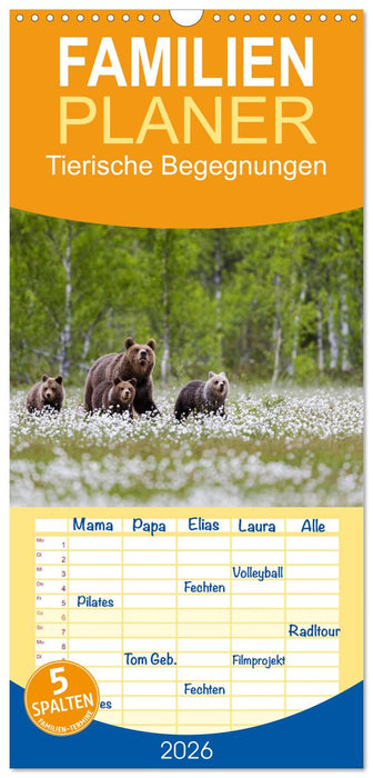 Tierische Begegnungen (CALVENDO Familienplaner 2026)