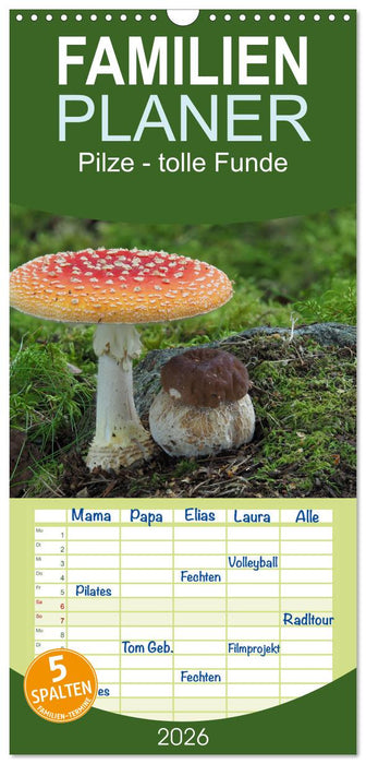 Pilze - tolle Funde (CALVENDO Familienplaner 2026)