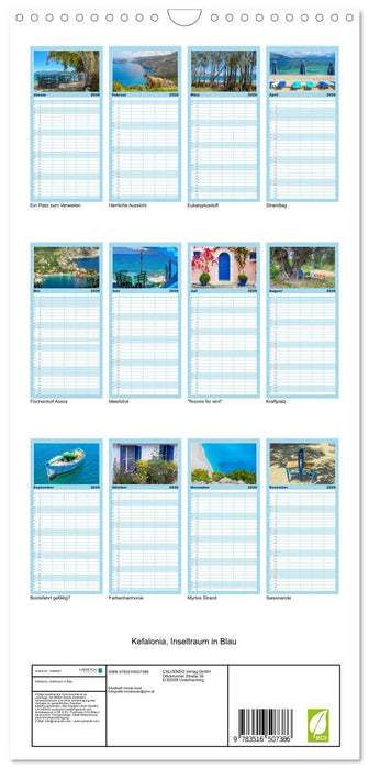 Kefalonia, Inseltraum in Blau (CALVENDO Familienplaner 2026)