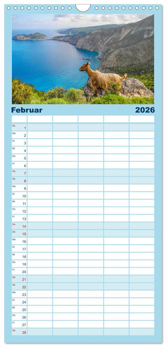 Kefalonia, Inseltraum in Blau (CALVENDO Familienplaner 2026)