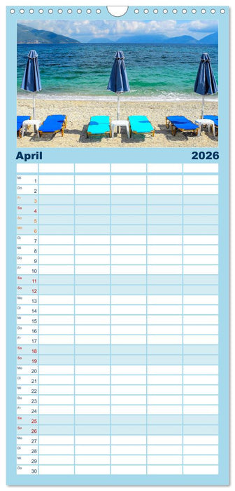 Kefalonia, Inseltraum in Blau (CALVENDO Familienplaner 2026)