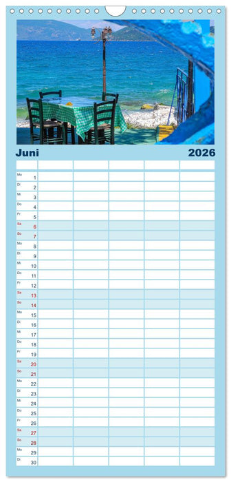 Kefalonia, Inseltraum in Blau (CALVENDO Familienplaner 2026)