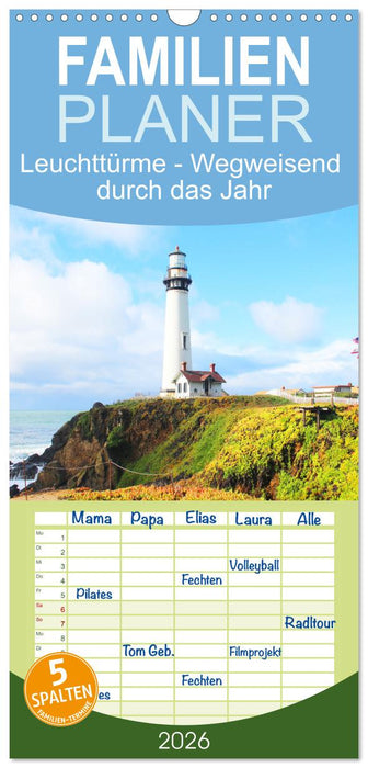 Leuchttürme - Wegweisend durch das Jahr (CALVENDO Familienplaner 2026)