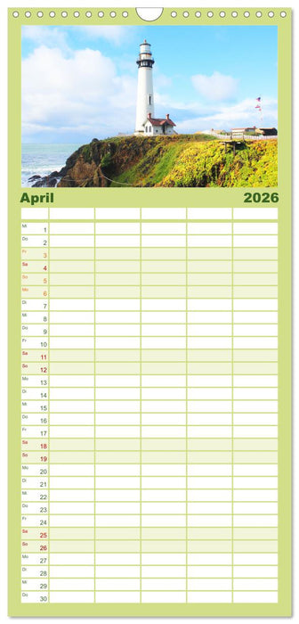 Leuchttürme - Wegweisend durch das Jahr (CALVENDO Familienplaner 2026)