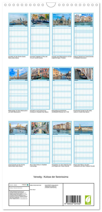 Venedig - Kulisse der Serenissima (CALVENDO Familienplaner 2026)