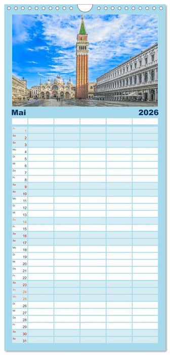 Venedig - Kulisse der Serenissima (CALVENDO Familienplaner 2026)
