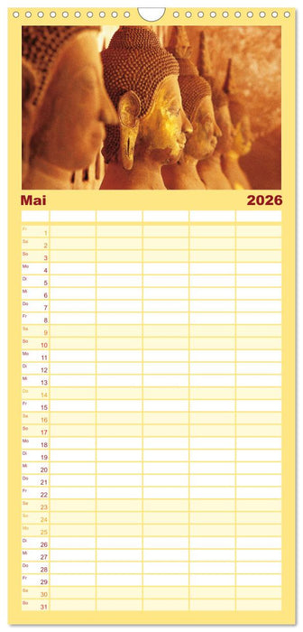 BUDDHA - Ein sanftes Lächeln (CALVENDO Familienplaner 2026)