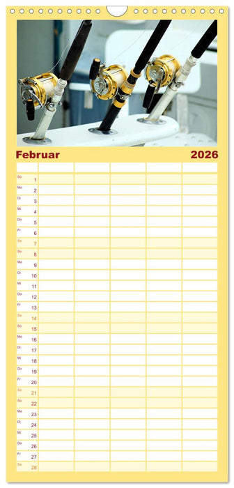 Anglerglück - den Fisch am Haken (CALVENDO Familienplaner 2026)