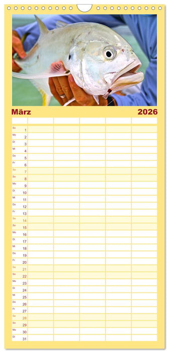 Anglerglück - den Fisch am Haken (CALVENDO Familienplaner 2026)