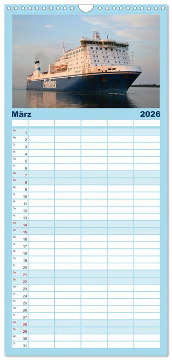 Shipspotting Travemünde (CALVENDO Familienplaner 2026)