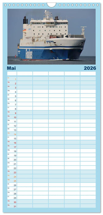 Shipspotting Travemünde (CALVENDO Familienplaner 2026)