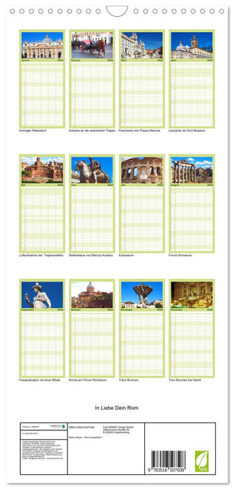 In Liebe Dein Rom (CALVENDO Familienplaner 2026)
