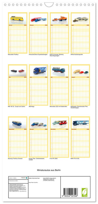 Miniaturautos aus Berlin (CALVENDO Familienplaner 2026)