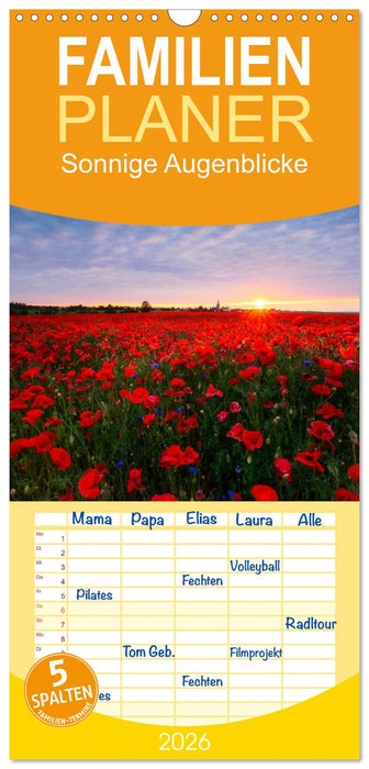 Sonnige Augenblicke (CALVENDO Familienplaner 2026)