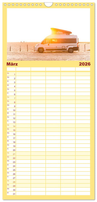 Vanlife - Glücklich auf vier Rädern (CALVENDO Familienplaner 2026)