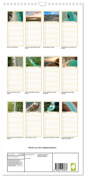 Mexiko aus der Vogelperspektive (CALVENDO Familienplaner 2026)