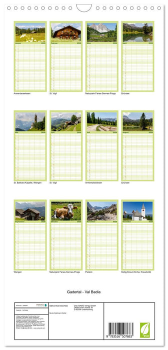 Gadertal - Val Badia (CALVENDO Familienplaner 2026)