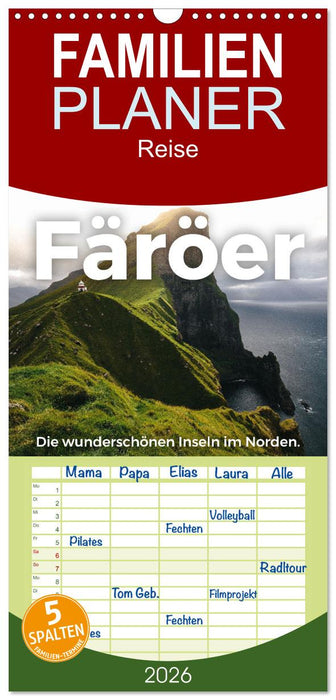 Färöer - Die wunderschönen Inseln im Norden. (CALVENDO Familienplaner 2026)