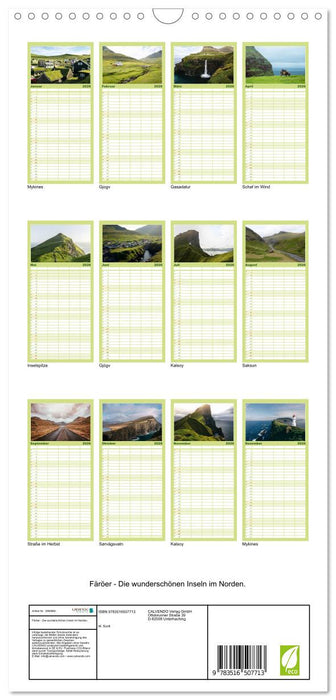 Färöer - Die wunderschönen Inseln im Norden. (CALVENDO Familienplaner 2026)