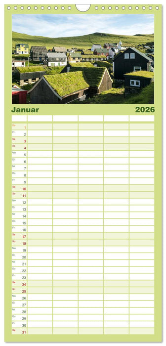 Färöer - Die wunderschönen Inseln im Norden. (CALVENDO Familienplaner 2026)