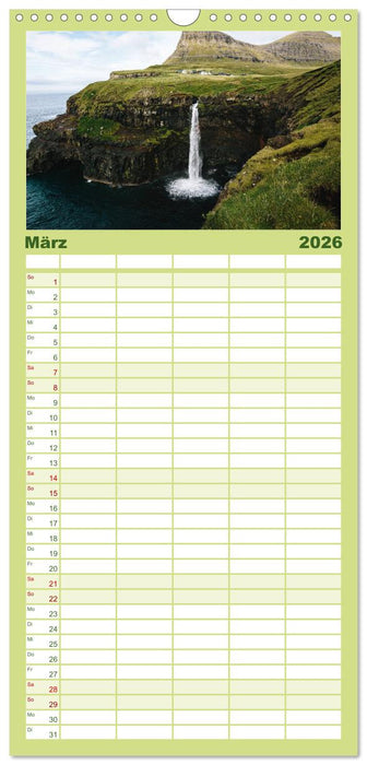 Färöer - Die wunderschönen Inseln im Norden. (CALVENDO Familienplaner 2026)