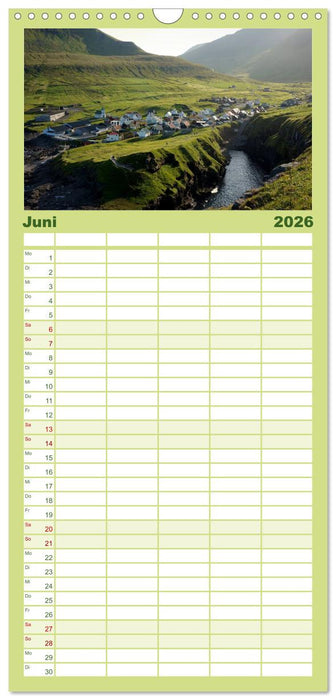 Färöer - Die wunderschönen Inseln im Norden. (CALVENDO Familienplaner 2026)