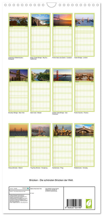 Brücken - Die schönsten Brücken der Welt. (CALVENDO Familienplaner 2026)