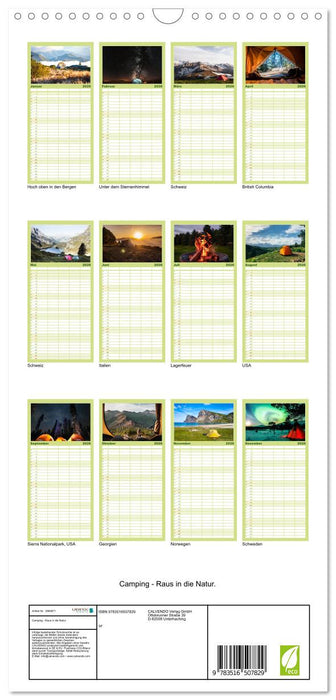 Camping - Raus in die Natur. (CALVENDO Familienplaner 2026)