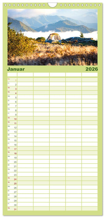 Camping - Raus in die Natur. (CALVENDO Familienplaner 2026)
