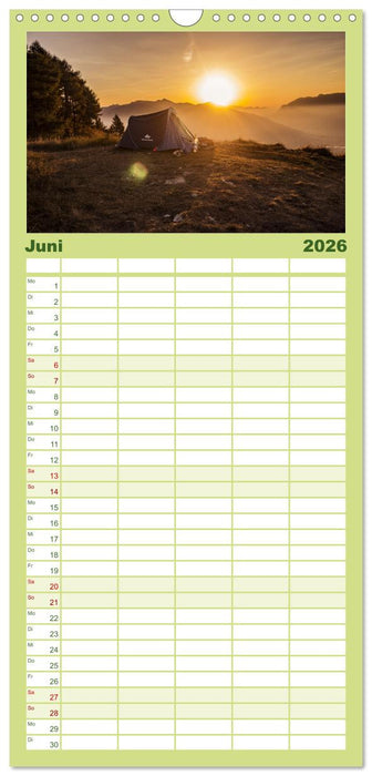 Camping - Raus in die Natur. (CALVENDO Familienplaner 2026)