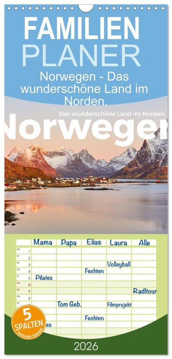 Norwegen - Das wunderschöne Land im Norden. (CALVENDO Familienplaner 2026)