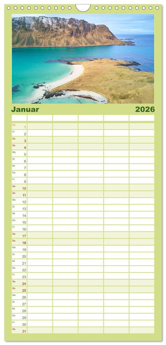 Norwegen - Das wunderschöne Land im Norden. (CALVENDO Familienplaner 2026)