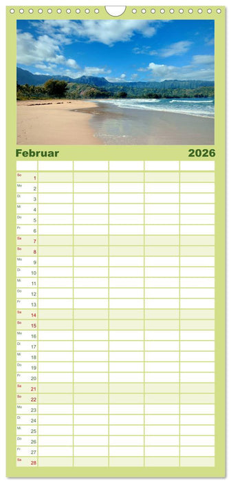 Hawaii - Wunderschöne Einblicke in das Naturparadies. (CALVENDO Familienplaner 2026)