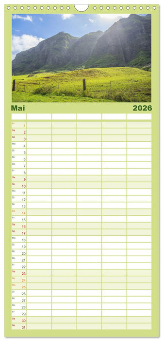 Hawaii - Wunderschöne Einblicke in das Naturparadies. (CALVENDO Familienplaner 2026)