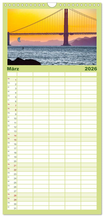 Golden Gate Bridge - Das berühmte Wahrzeichen von San Francisco. (CALVENDO Familienplaner 2026)