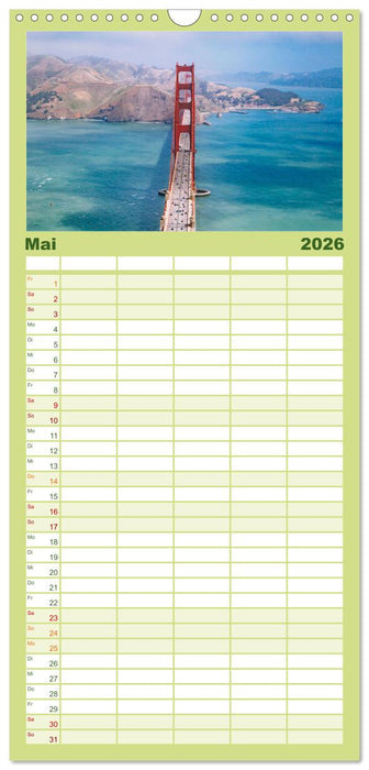Golden Gate Bridge - Das berühmte Wahrzeichen von San Francisco. (CALVENDO Familienplaner 2026)