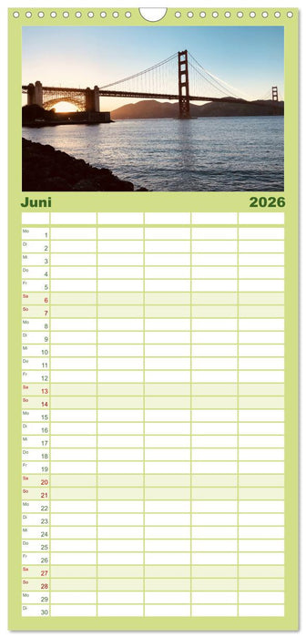 Golden Gate Bridge - Das berühmte Wahrzeichen von San Francisco. (CALVENDO Familienplaner 2026)