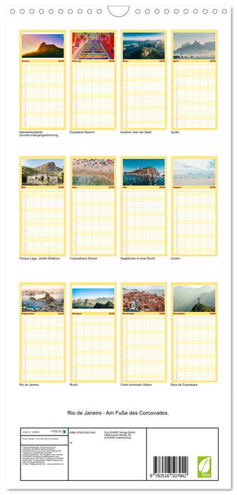 Rio de Janeiro - Am Fuße des Corcovados. (CALVENDO Familienplaner 2026)
