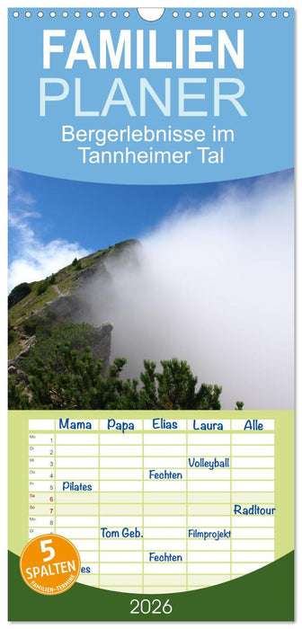 Bergerlebnisse im Tannheimer Tal (CALVENDO Familienplaner 2026)