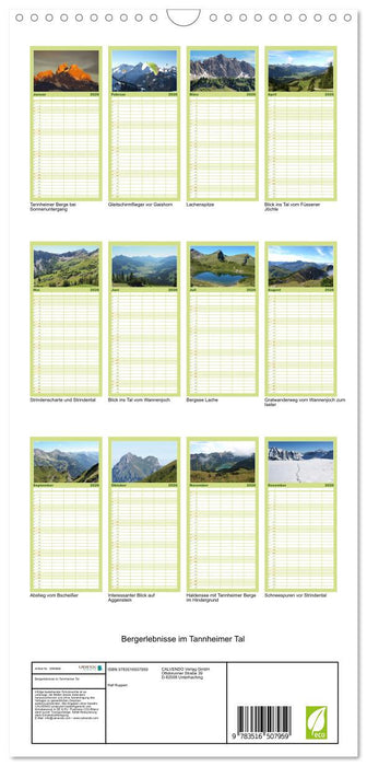 Bergerlebnisse im Tannheimer Tal (CALVENDO Familienplaner 2026)