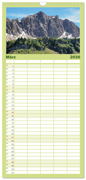 Bergerlebnisse im Tannheimer Tal (CALVENDO Familienplaner 2026)