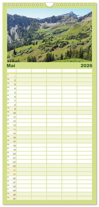 Bergerlebnisse im Tannheimer Tal (CALVENDO Familienplaner 2026)