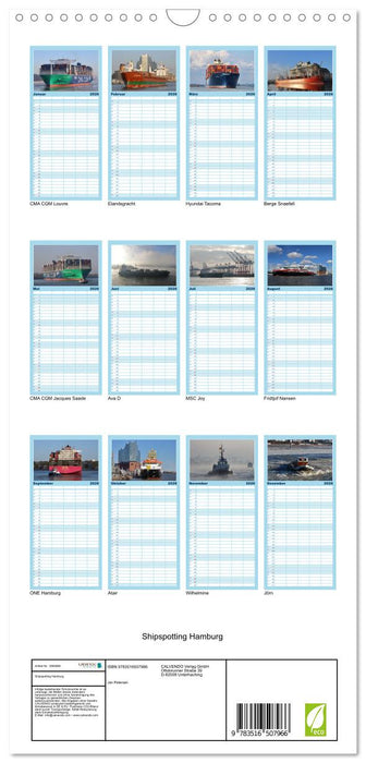 Shipspotting Hamburg (CALVENDO Familienplaner 2026)